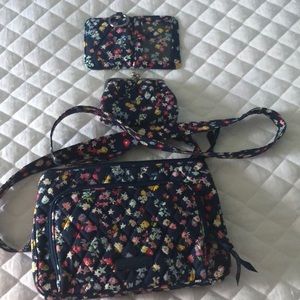 VERA BRADLEY Scattered Wildflowers 3 piece set